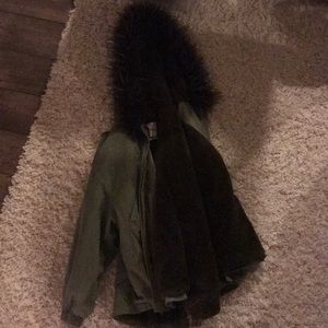 Green urban outfitter winter coat